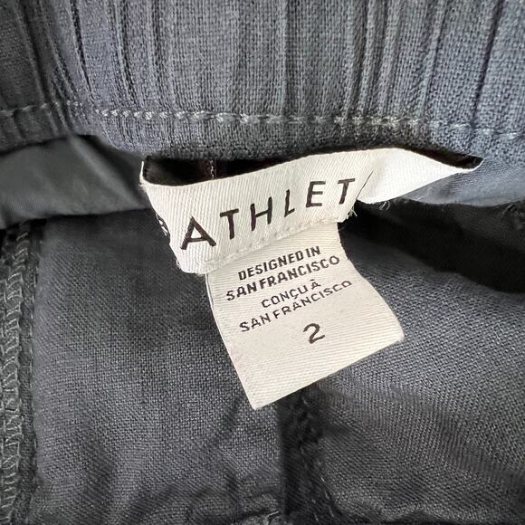 Athleta Voyager Linen Pants Women's Size 2 Granite Blue Adjustable Waist Relaxed - Picture 9 of 12